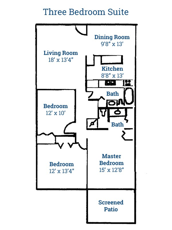 three bedroom suite